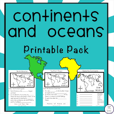 Continents and oceans coloring page. Free Continents And Oceans Printable Pack Simple Living Creative Learning