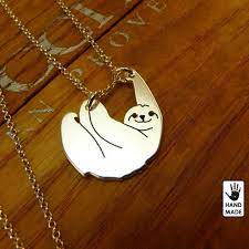 Handmade Sloth Pendant Necklace Sloth Necklace Sloth Pendant Handmade Necklaces