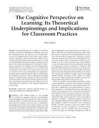 Sebelum kita pelajari contohnya, pada pertemuan sebelumnya kita telah membahas. Pdf The Cognitive Perspective On Learning Its Theoretical Underpinnings And Implications For Classroom Practices