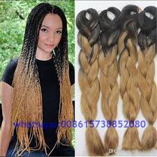 Black And Brown Ombre Braids 24inch Jumbo Box Braids Ombre Braiding Hair Extension Freetress Wand Curl Hair Crochet Braids Synthetic Kan Jumbo Box Braids Kanekalon Braiding Hair Box Braids