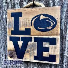 These vibrantly colored panoramic prints showcase your team in amazing detail, and also make a great gift for your favorite nittany lions fan! Penn State Love Sign Distressed Barnwood Reclaimed Wood Wall Decor We Are Lions Art Fan Merchandise Pe Penn State Crafts Reclaimed Wood Wall Decor Love Signs