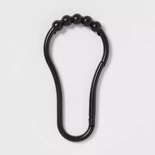 V Hook Shower Curtain Rings Matte Black Made By Design Shower Curtain Rings Black Shower Curtains Shower Curtain Hooks