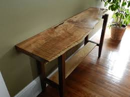 Figured Maple And Walnut Natural Live Edge Hall Table By John Spitters Turnings And Woodwork Hall Table Walnut Table Wood Table