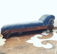 It has an oak show frame with a shaped back rail. Antique Chaise W Kelly Wearstler Velvet Chairloom