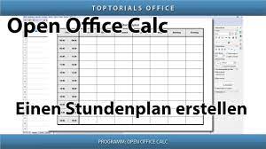 Bei unseren tabellen und arbeitsmappen wurde bei der erstellung auf einen einfachen und übersichtlichen aufbau geachtet. Stundenplan Tagesplan Zum Ausdrucken Erstellen Download Openoffice Calc Youtube