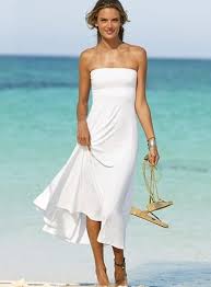 Strapless Beach Dresses For Women Beach White Dress Casual Beach Wedding Dress Casual Wedding Dress