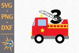 Download Fire Truck 3rd Birthday Svg Png Dxf Digital Files Include 690677 Cut Files Design Bundles