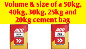 At 4 inches thick there will be 3 square feet to equal 1 cubic foot. Volume Size Of A 50kg 40kg 30kg 25kg And 20kg Cement Bag Civil Sir