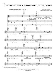 The Night They Drove Old Dixie Down By By Robbie Robertson Digital Sheet Music For Download Print Ax 00 Ps 0011879 Sheet Music Plus