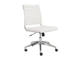 4.4 out of 5 stars. Modern White Leather Armless Office Chair With Chrome Base Officedesk Com