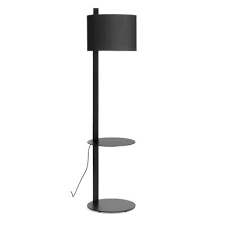 This contemporary end table + floor lamp features elegant metal hairpin legs, a walnut wood table top, a white fabric drum shade, and an arc style body. 10 Floor Lamps With Tables Attached That Don T Look Like Your Grandma S Architectural Digest