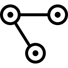 Circle with two horizontal strokes to the right. Interface Symbol Of Three Circles With Dots Inside Connected By Two Lines Free Icon Of Graphicsbay Abstract Icons
