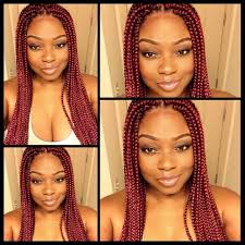 Black And Burgundy Knotless Box Braids Red Box Braids On A Gorgeous Beauty Boxbraids Protectivestyle Mediumboxbraids Burgundybraids R Red Box Braids Burgundy Box Braids Box Braids Hairstyles