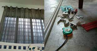 Tutorial cara ukur dan pasang railing besi dan rod kayu pada tingkap Diy Sendiri Rod Langsir Eyelet Dari Batang Paip Pvc Impiana