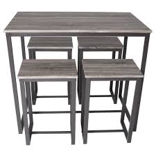 Bistro 4 seat square folding table set jati brand quality value bistro table set with four chairs and one solid table based on durable metal frame that inglewood 3 piece counter height pub table set set consisting of one table and two chairs. Zenvida 5 Piece Bistro Pub Table Set With 4 Stools Walmart Com In 2021 Pub Table Set Pub Table Sets Pub Table