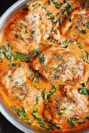 Grilling meat reduces the fat because it drips out while you cook. Skillet Chicken Thighs With Creamy Tomato Basil Spinach Sauce Julia S Album