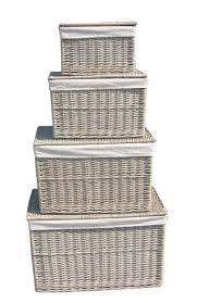Looking for a chic way. Wicker Storage Trunk Willow Wicker Chest Basket W Lid Lining Grey Maison Rustic