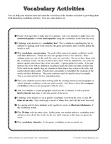 Andy can almost feel the first place medal around his neck, but when the last challenge of the field day is a. Vocabulary Activities Printable 3rd 5th Grade Teachervision