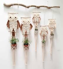 A tapestry is typically considered a wall hanging, but it can also be hung on your ceiling to add some texture and color to the upper portion of your room. Pot Macrame Wall Hanging Owl Handmade Rope Woven Tapestry Boho Ornament Hanger Ebay