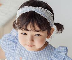 Happy Prince Korean Made Surin Blue Check Lace Baby Girls Children's  Headband