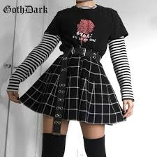 Black colors, bit messy and grungy. Goth Dark Plaid Grunge Aesthetic Punk Mini Skirts Women Mall Etsy Norway
