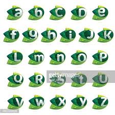 Combining these letters is how the words necessary for communication develop. Ecology English Alphabet Letters With Leaves Set Clipart Image