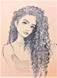 Pin By Aiko Chan On Group Board For Bloggers Curly Hair Drawing Art Sketches Sketches