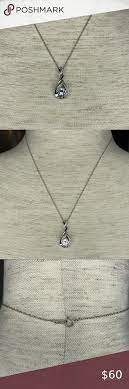 Nwot Zales Sterling Silver White Sapphire Necklace White Sapphire Necklace Sapphire Necklace White Sapphire