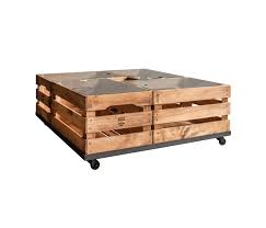 Coffee table has two shelves, casters for mobility and glass top for sparkle and interest. Wooden Crates Glass Table On Wheels Architonic