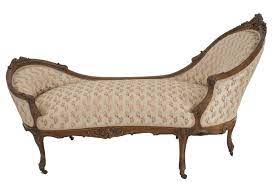 Antique french louis xv rococo hand carved velvet sofa & wing back chair. French Louis Xv Style Walnut Floral Chaise