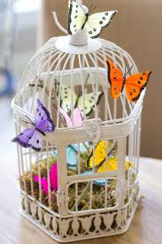 Butterfly Decorated Bird Cage Bird Cage Decor Bird Cage Centerpiece Diy Spring Crafts