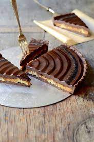 No Bake Caramel Walnut Chocolate Tart Bibbyskitchen Recipes Recipe Tart Recipes Chocolate Tart Desserts