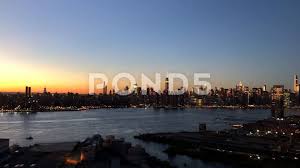 Pan Right To New York City Skyline At Sunset Stock Footage Ad City York Pan Skyline City Skyline Skyline City