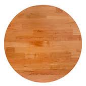 Solid wood countertop rests atop multifunctional storage for veggie baskets and. 24 To 60 Diameter Premium Butcher Block Round Table Top In Multiple Wood Species Edge Grain Construction By John Boos Kitchensource Com