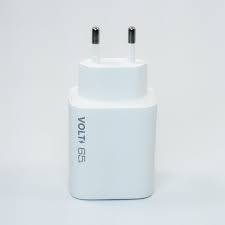 CARREGADOR DE PAREDE VOLT 65W COM TRÊS PORTAS | BRANCO