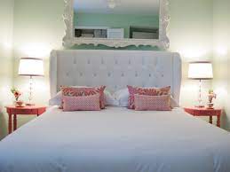 Seafoam green and coral bedroom. Serene Coral Combinations Mint Grey Cream
