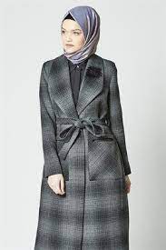 Nihan Tesettur Ekose Manto Modelleri Ekose Moda Manto