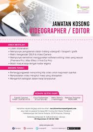 Maklumat iklan tawaran kerjaya universiti ini adalah berkait seperti tajuk di atas. Jawatan Kosong Kuantan Jawatan Kosong Videographer Nurraysa Kuantan