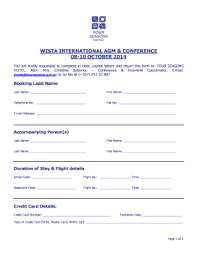 The four seasons hotels and resorts credit card authorization form allows a credit card to book and pay for a hotel room is authorized by the cardholder.often a guest staying at a four seasons hotel or resort is paying for their room using a company credit card, or a credit card of which they are not the cardholder. Fillable Online Four Seasons Booking Form Fax Email Print Pdffiller