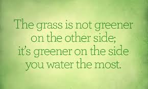 Christine ammer, the american heritage dictionary of idioms, second edition (2013) echoes the observation cited in user240918's question that the grass is greener derives from an ancient proverb: The Grass Is Greener Where You Water It Just Love Them Anyway