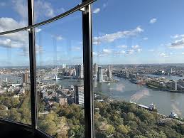 It is all within reach at a height of 185 meters. De Euromast In Rotterdam De Hoogste Uitkijktoren Van Nederland Met Restaurant Follow My Footprints