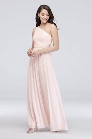 Micro Pleated Mesh One Shoulder Bridesmaid Dress David S Bridal Pink Brid Asymmetrical Bridesmaid Dress Bridesmaid Dresses Davids Bridal Bridesmaid Dresses