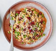 Chorizo Pea Risotto Recipe Delicious Family Meals Bbc Good Food Recipes Recipes