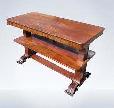 The simple, modern design of the chintaly tara pop up extension glass dining table lends a spacious feel to any size dining room. Late Regency Mahogany Serving Table Pop Up Shelves