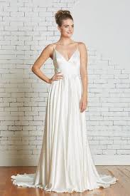 The Corey Gown Has A Stunning Open Back With Criss Crossing Tie Straps And A Cami Style Deep V Neck Wedding Dresses Charmeuse Wedding Dress Wedding Dress Sizes