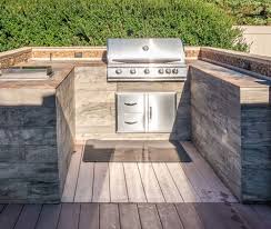 Outdoor kitchen working counters standard height is 36″. 3 Options For Your Outdoor Kitchen Countertops
