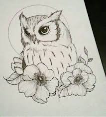 Drawing For A Tattoo Owls Drawing Flower Tattoo Drawings Bird Drawings