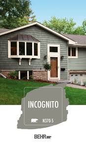For A Dark And Moody Gray That S Sure To Stand Out Turn To Behr Paint In Incognito This House Paint Exterior Green Exterior House Colors Gray House Exterior
