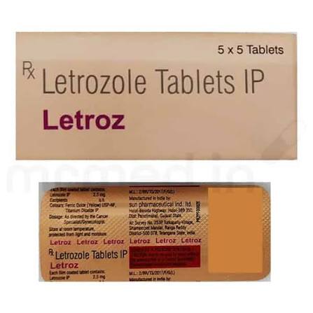 Buy Letroz 2.5mg Tablet Online: View Uses, Price, and Side Effects | MrMed