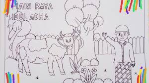Gambar mewarnai idul adha gambar kartun hewan kurban sapi dan kambing dalam tema mewarnai hari raya qurban lebaran haji bagi anak anak muslim. Cara Menggambar Selamat Hari Raya Idul Adha Dengan Mudah Youtube